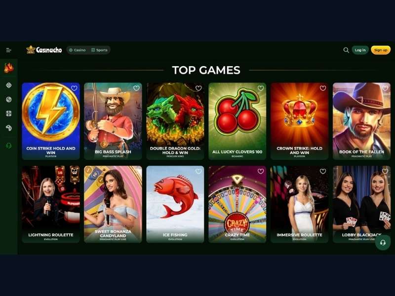 Der gesamte Spielkatalog von Casinacho Casino Nacho Casino für Deutschland — Übersicht aller Kategorien